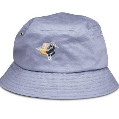 Nocs Interesting Bird Hemp Bucket Hat - Western Sandpiper Blue