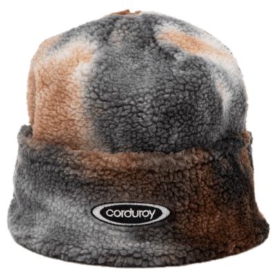 Corduroy Fleece Beanie - Brown