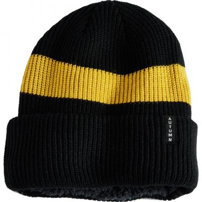 Autumn Band Fleece Lined Beanie - Black