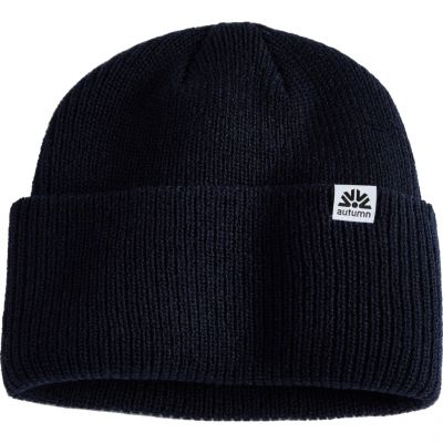 Autumn Simple High Cuff Beanie - Navy