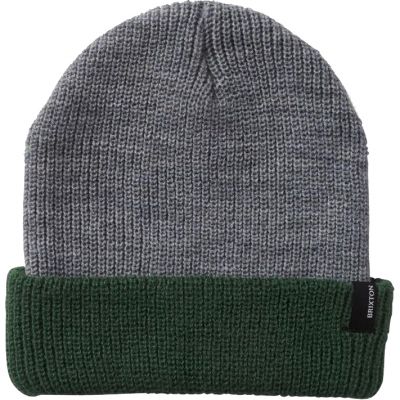 Brixton Heist Beanie - Light Heather Grey / Pine Needle