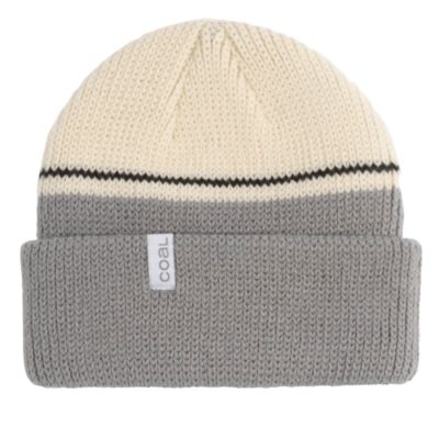 Coal Frena Beanie - Mid Grey Blocked Stripe