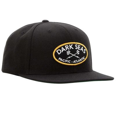 Dark Seas Crescent Snapback Cap - Black