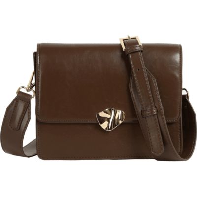 HVISK Cayman Glossy Structure Hardware Sac - Cocoa