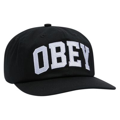 Obey Collegiate 6 Panel Strapback - Black