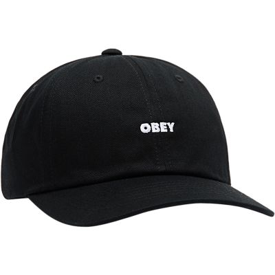 Obey Bold Curve 6 Panel Strapback - Black