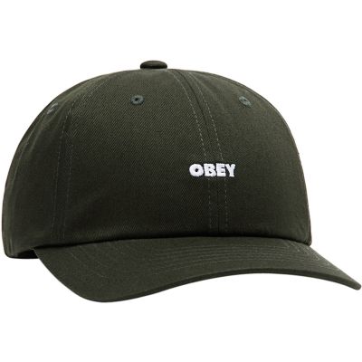 Obey Bold Curve 6 Panel Strapback - Deep Forest