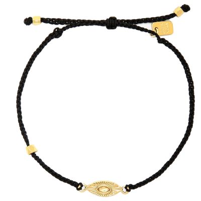 Pura Vida Sunburst Eye Charm Gold Bracelet - Black