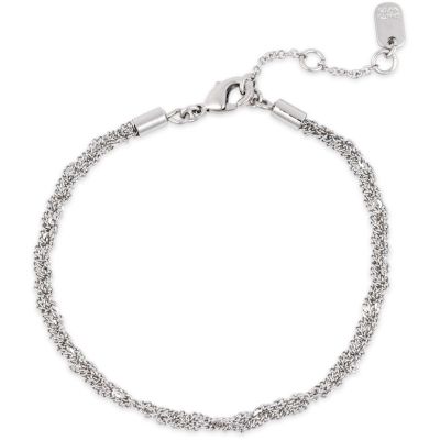 Pura Vida Layered Twisted Rope Chain Bracelet - Silver