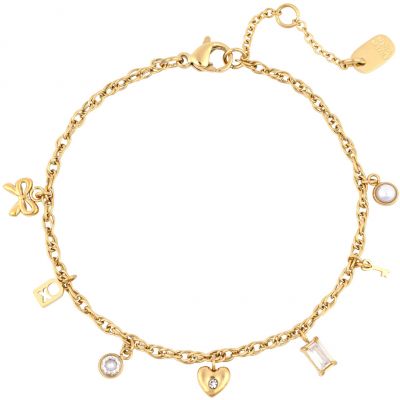 Pura Vida Love Charms Chain Bracelet - Gold