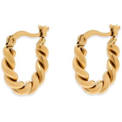 Pura Vida Twisted Dome Hoop Boucles D'oreilles - Gold