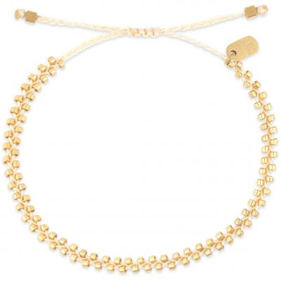 Pura Vida Goldie Woven Seed Bead Bracelet - White