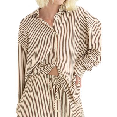 Rhythm Wms Cove Stripe Oversized Long Sleeves Shirt