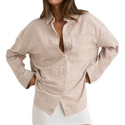 Rhythm W Valley Stripe Oversized Shirt