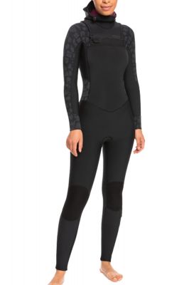 Roxy Wm 5/4/3 Swell Series Hooded Chest Zip Wetsuit 