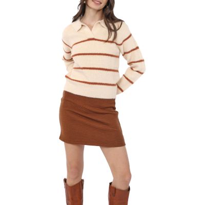 Sadie&Sage Tova Eyelash Collar Strip Sweater