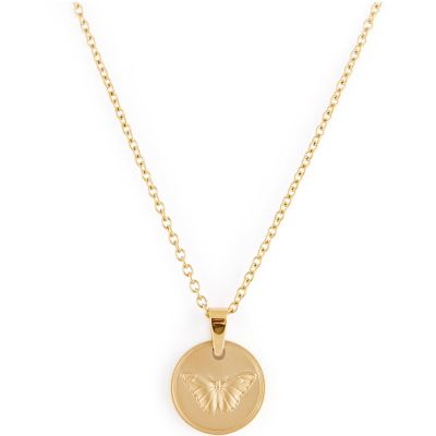 Twenty Compass Butterfly Necklace - Gold