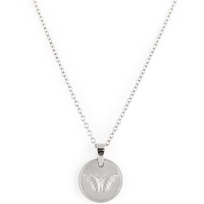 Twenty Compass Butterfly Necklace - Silver