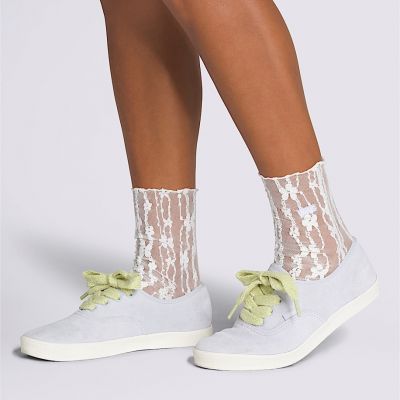 Vans Wms Lacy Half Crew Socks (6.5-10) - White