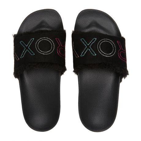 Roxy Slippy Fur Sandals