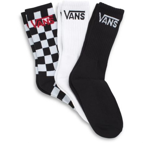 Vans Kids Classic Crew Size 10-13.5 Socks [3PK] - Black Checkerboard