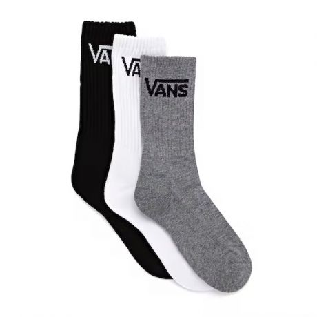 Vans Youth Classic Crew Socks Size 1-6 [Pack of 3] - Black Assorted