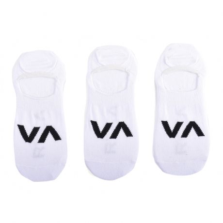 RVCA Logo No Show Socks [3PK] - White