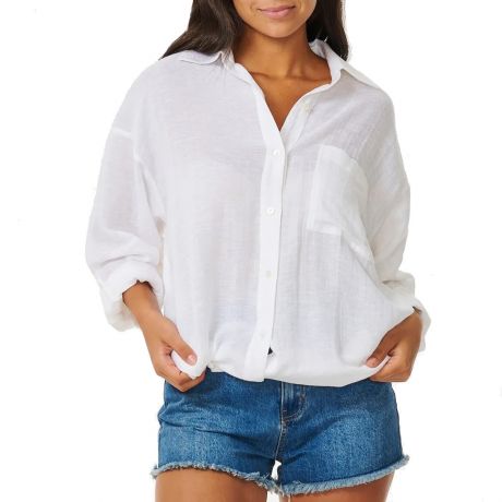 Rip Curl Wms Premium Linen Long Sleeve Button Through Shirt