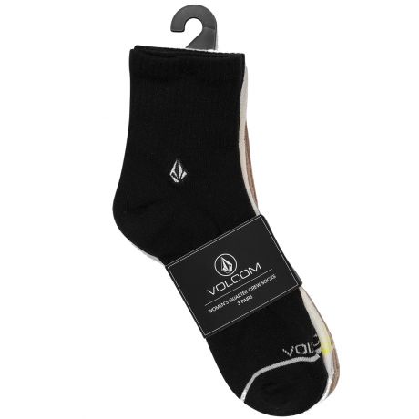 Volcom Wms The New Crew 3 Pack Neutral Socks - Assorted Colors