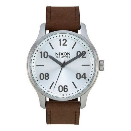 Nixon Patrol Leather Watch - Silver/Brown