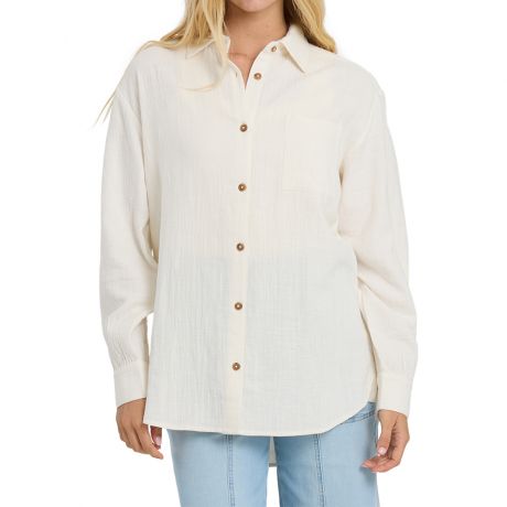 Billabong 26 W Wanderer Solid Long Sleeves Woven Top