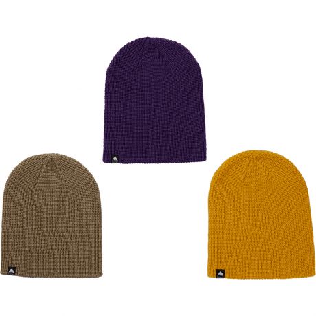 Burton Youth Recycled DND 3 Pack Beanie - Summit Taupe/Goldenrod/Imperial Purple