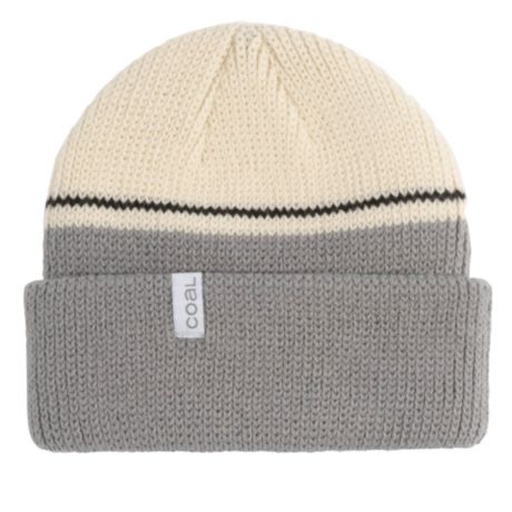 Coal Frena Beanie - Mid Grey Blocked Stripe