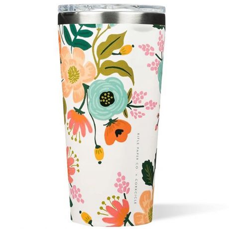Corkcicle Tumbler [16oz] Rifle paper Gloss - Cream Lively Floral