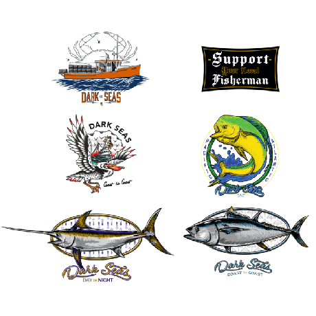 Dark Seas Fishing Series Sticker Pack IV - Multi