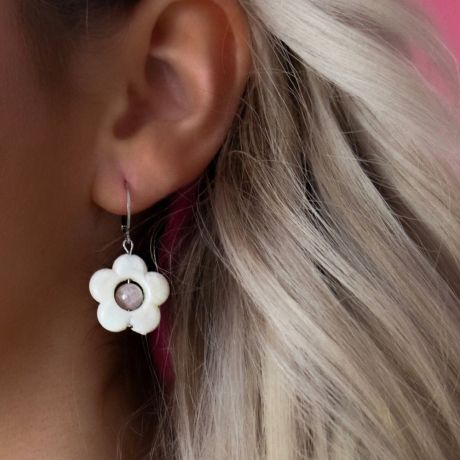 Fervido Earrings Flower Doll - White