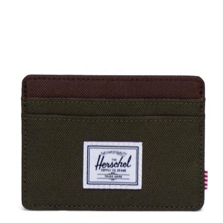 Herschel Charlie Card holder - Ivy Green/Chicory Coffee