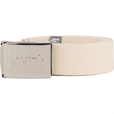 Loviah Chrome Webbing Belt - Cream