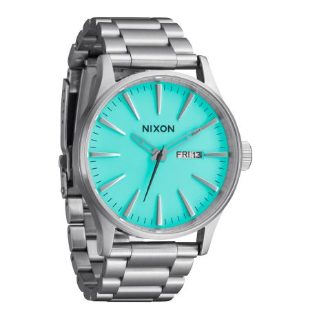 Nixon Sentry Stainless Steel - Silver/Turquoise