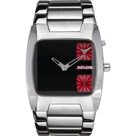 Nixon Limited Edition Banks - Silver / Black / Red