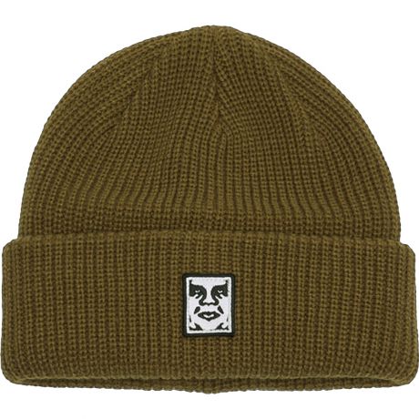Obey Mid Icon Patch Cuff Beanie - Dull Army