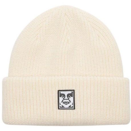 Obey Mid Icon Patch Cuff Beanie - Unbleached