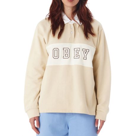 Obey Wms Rosewood Rugby Long Sleeve Polo