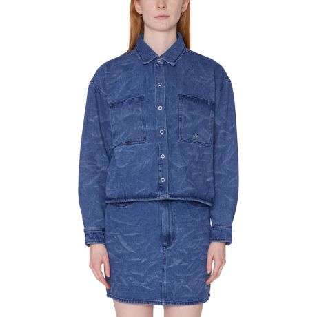 Obey Wms Trinity Wrinkle Denim Shirt