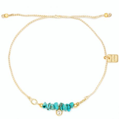 Pura Vida Dainty Turquoise Bead Charm - Gold