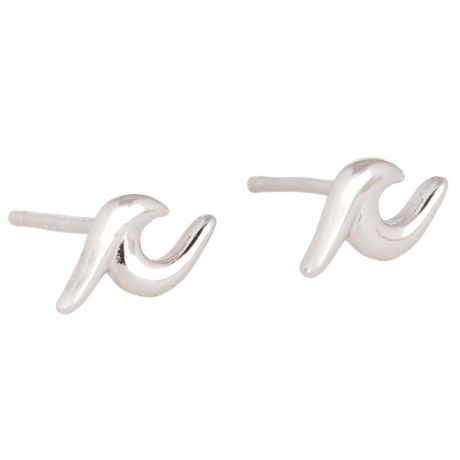 Pura Vida Wave Stud Earrings - Silver