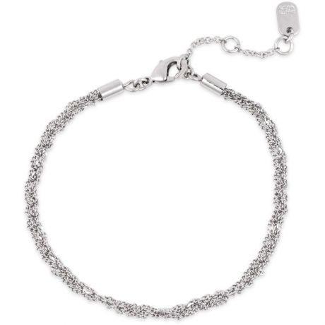 Pura Vida Layered Twisted Rope Chain Bracelet - Silver