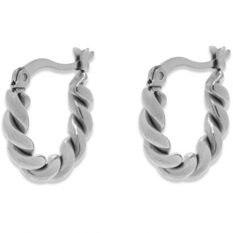 Pura Vida Twisted Dome Hoop Boucles D'oreilles - Silver