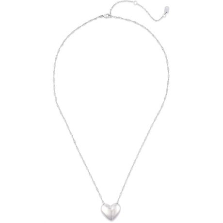 Pura Vida Puffy Heart Bead Pendant Collier - Silver