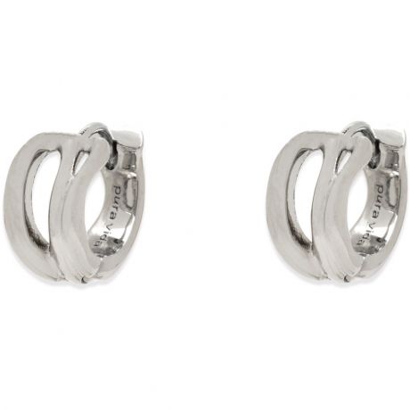 Pura Vida Palma Huggies Boucles D'oreilles - Silver